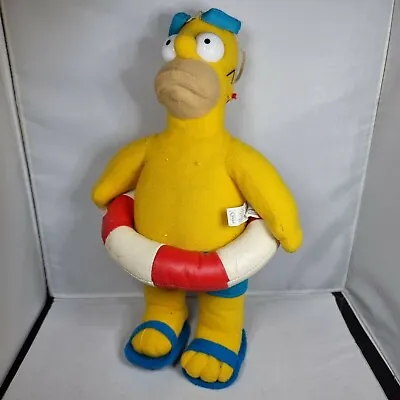 2006 PMS The Simpsons - Swimming Homer - Soft Plush Stuffed Toy 15  Rubber Ring • £7.64