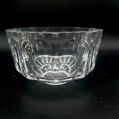 Vintage Moser Clear Crystal Faceted Large Bowl Heavy Cut ￼ Rare Thick Cut • $75