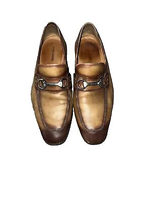 Magnanni Men’s Rafa II Buterblade Cognac Calfskin Horsebit Loafers 9 Comfortable • $63.74