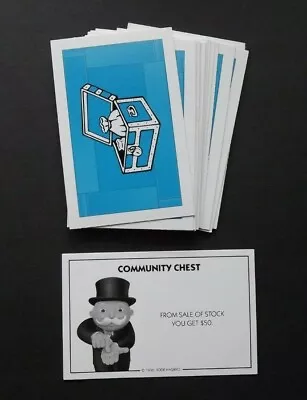 2012 Golden Token Monopoly Game Part - Set Of 16 Community Chest Cards Only  • $1.99