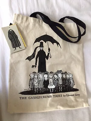 £18.50 • Buy BNWT Edward Gorey Gashlycrumb Tinies Canvas Tote Bag (by Out Of Print) Goth Emo 