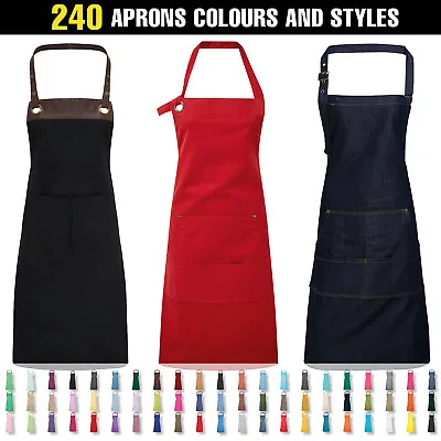 Plain Kitchen Apron Women Waterproof Cooking Chef Barista BBQ Party Craft Baking • £7.11