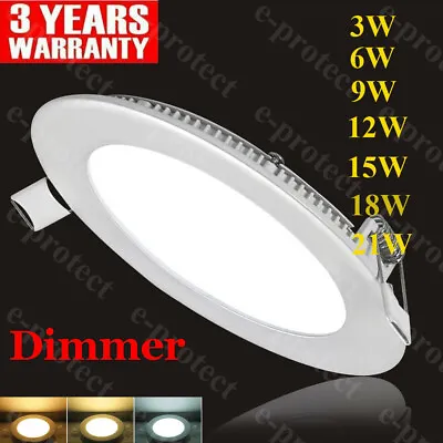 Recessed Ceiling Spot Light Dimmable Fixed Mains Flat LED Downlight Fitting • £4.16