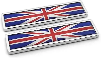 Car Union Jack Stickers Badge Decal 3D X 2 Aluminium Car Motorcycle Van • £5.35