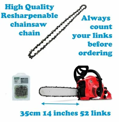 £12.95 • Buy MACALLISTER MCSWP1800S Chainsaw Chain 35cm 14 Inch 52 Link