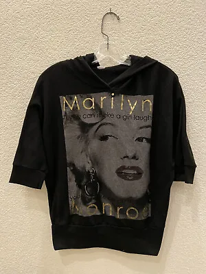 Marilyn Monroe Sweatshirt Hoodie Black Women SZ Medium GUC • $12.71