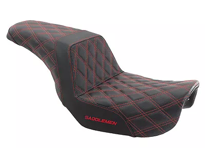 Saddlemen Red Step 2 Up Lattice Diamond Stitch Seat Harley 06-17 Dyna FXD FLD • $585