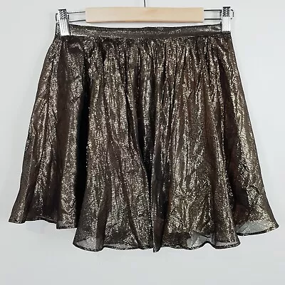 ZIMMERMANN Womens Size 1 Or 10 / US 6 Metallic Gold A-Line Mini Skirt • $195