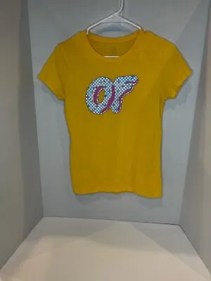 Odd Future Doughnut T-Shirt Unisex Size Small Regular Fit Short Sleeve Yellow • £18.75