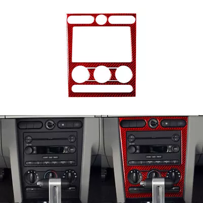 Red Carbon Fiber Center Control Panel Cover Trim Sticker For Ford Mustang 05-09 • $24.48