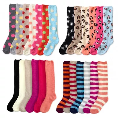 1 Women Plush Soft Fuzzy Knee High Socks Winter Warm 9-11 Slipper Girl Cozy Long • $9.99