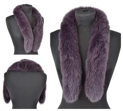 U138 Purple Fox Fur Collar Stole Soft Scarf Shawl For Jacket- Fuchs Kragen • $59.90