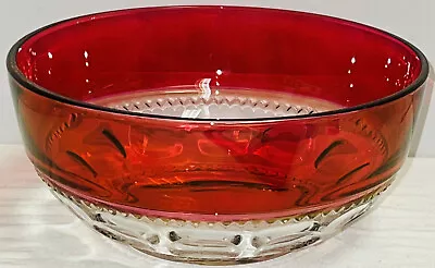 Indiana KINGS CROWN RUBY FLASHED 9 1/4  SALAD BOWL • $60