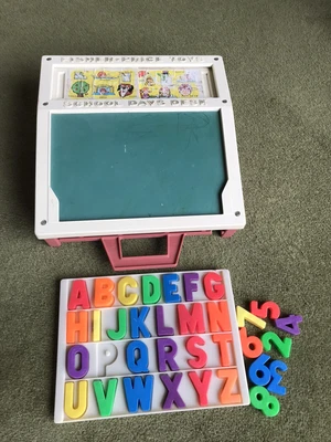 £8 • Buy Vintage Price  School Desk With Numbers And Alphabet 