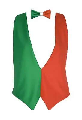 $15.97 • Buy Adults Ireland Flag Irish Flag Waistcoat & Bow Tie St Patricks Day Fancy Dress