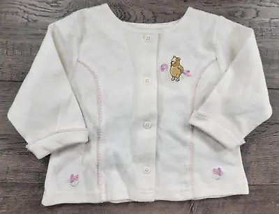 Baby Girl Clothes Classic Pooh 9 Month White Beautiful Flower Sweater • $13.99