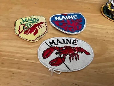 Maine Vintage Lot Of 3 State Patches Lobster Maine I Love You • $9.25