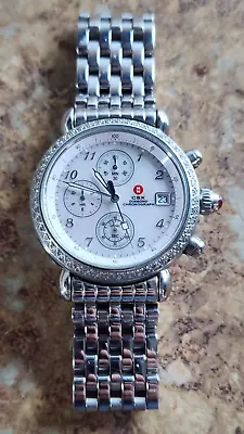 Women's Michele 71-4000/5000 CSX Diamond Chronograph Watch Mother Of Pearl Dial • $599.99