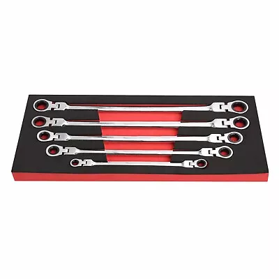 5 Pc Double Box Ratcheting Wrench Set Universal Spline Drive With Flexible Head • $47.10