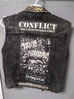 Punk Rock  Hardcore Metal Studded Vest- Size Small/medium  Toxic Narcotic • $259