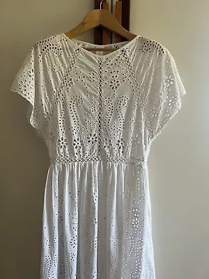$80 • Buy EUC Zimmerman Sz 0 White Broderie Anglaise Cotton Lace Dress