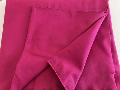 Cotton Lycra Stretch Fabric Remnant Cerise Pink   - W 170cm X L 60cm • £2.99