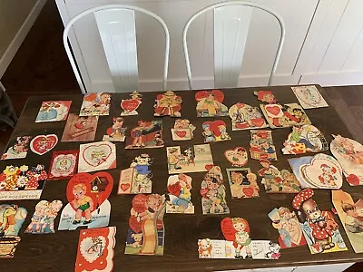 Lot Of 39 Vintage Valentine Cards 1940s 1950S • $55