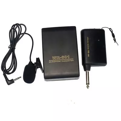 Wireless Microphone FM Transmitter Receiver Clip Mic System Lavalier Lapel • £8.12