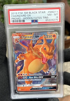$0.99 • Buy PSA 8 NM-MT Charizard GX SM211 Black Star Promos Hidden Fates Tin Holo Pokémon