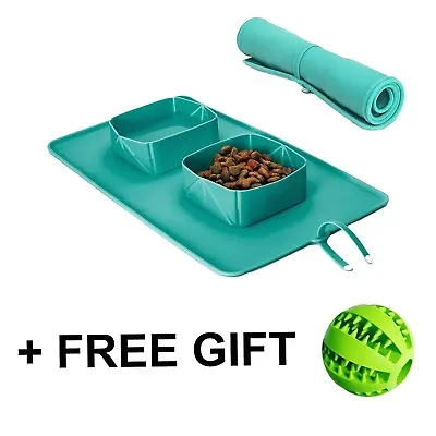 Travel Bowl For Small Dogs Cats Water Food Foldable Collapsible Pet Feeding Bowl • £6.43