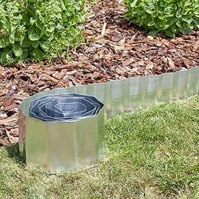 Metal Garden Edging Galvanised Steel Rustproof Outdoor Lawn Border 15cm X 3m • £14.99