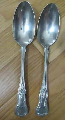 2 Silverplate Serving Spoons 1835 R. Wallace Kings Pattern • $12.50