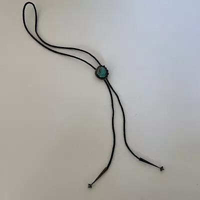 Vintage Bennett Pat. Pending Turquoise Silver Bolo Tie Native American • $168