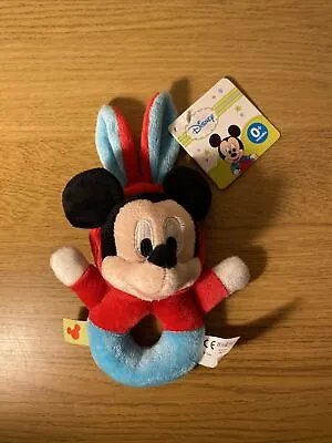Disney Mickey Mouse Baby Rattle Comforter Plush Toy Posh Paws | BRAND NEW W/TAGS • £6.99