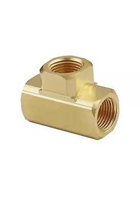 3 Pcs  Brass Barstock Tee 1/4  X 1/4  X 1/4  NPT Female Pipe Fittings Adapter • $12.99