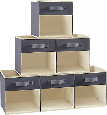 Lifewit Cube Storage Boxes Set Of 6 Fabric Storage Box With A Clear Window And  • £25.62