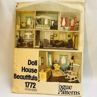 Vogue 1772 Doll House Beautiful Furniture Pattern & Transfer UNCUT • $12.98