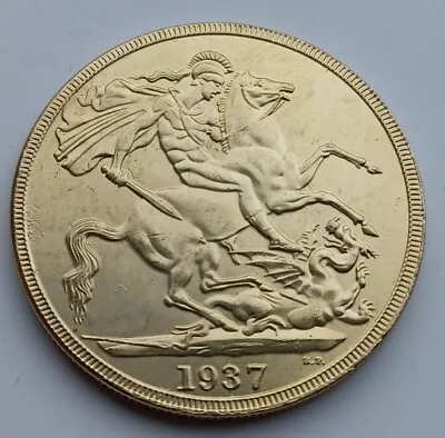 1937  Edward VIII  Five Pounds 22c Gold Plated Original Size.  • £4.50