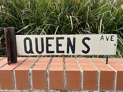 RARE Vintage Enamel Street Sign Queens AVE Hawthorn  • $249