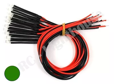 RC LED Light 2 Pieces Replacement Lead Prewired 2pc Flashing Green 5mm • $3.39