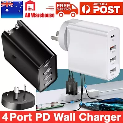 48W PD 4-Port Charger Quick Charger QC3.0 USB C Wall Power Type C AU Adapter • $20.69