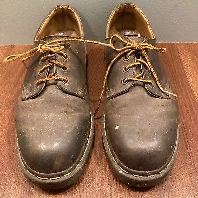 Vintage 90s Dr. Martens Doc Brown Leather Oxford Shoes Size 10 US 1561/59 MIE • $35
