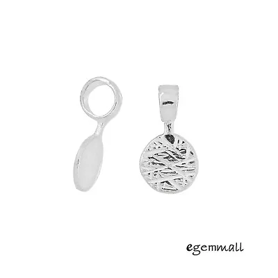 2PC Sterling Silver Glue On Flat Pad Pendant Bail 8x16mm With 4.2mm Hole #99649 • $6.99