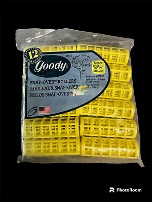 VTG Goody Snap Over Hair Rollers Med Yellow 12-Pack Women Hair New Sealed ! • $12.55