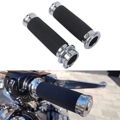 $25.99 • Buy Black 1  Motorcycle Handle Bar Hand Grips For Yamaha V Star 1300 1100 950 650