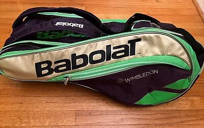 BABOLAT Wimbledon Tennis Backpack Bag Cooler Section Green Purple • $80