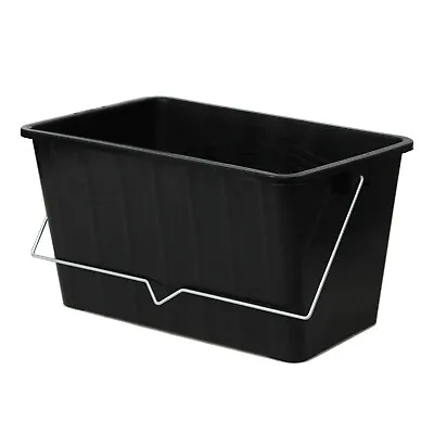 £6.95 • Buy 15L Black Paint Scuttle With Metal Handle Large Rollers Plastic Ribbed Bucket