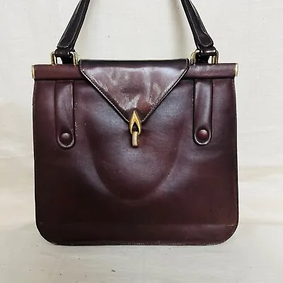 Vintage Waldybag Leather Handbag - Dark Brown - 1950s/60s • £12
