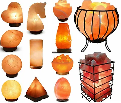 Himalayan USB Salt Lamp Carved Shape Heal Natural Pink Crystal Rock Multicolour • £9.95