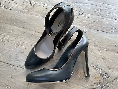 Miu Miu Leather Ankle Strap Court Shoes - Size 38 5 Worn Once! • £75